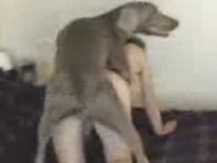 Loira novinha fazendo sexo com seu animal de estimação